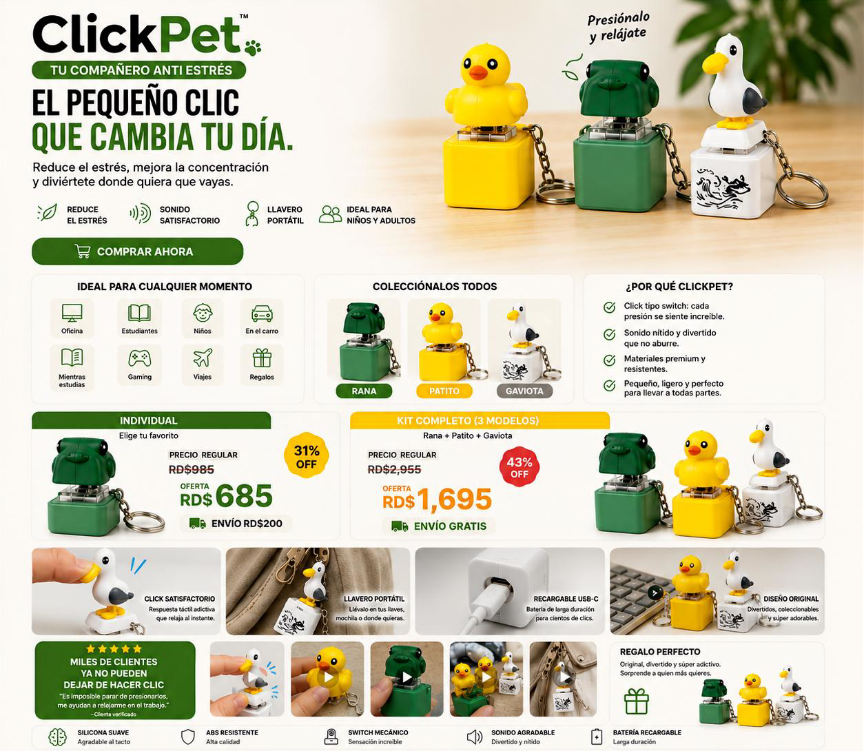 ClickPet™ Presiona. Relájate. Sonríe.